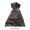 Aurora Red Granite Thomstone Headstone Memorial with Birds and Heart Pattern