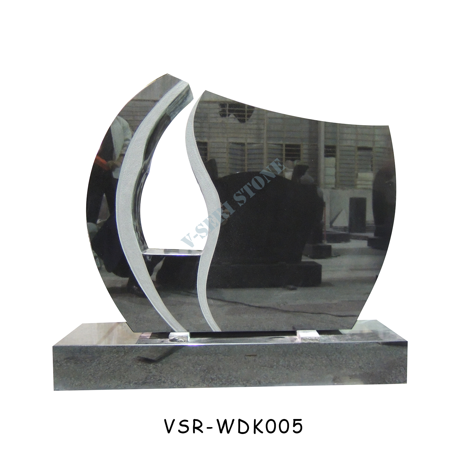 Hollowed Upright Granite Tombstone Monuments in India Black