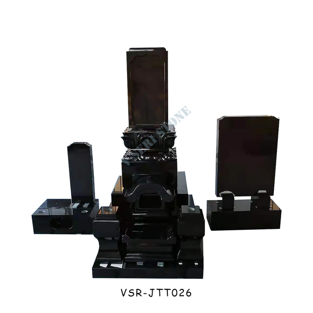 Absolutely Durable Granite Single Monuments Headstones in India Black PTR