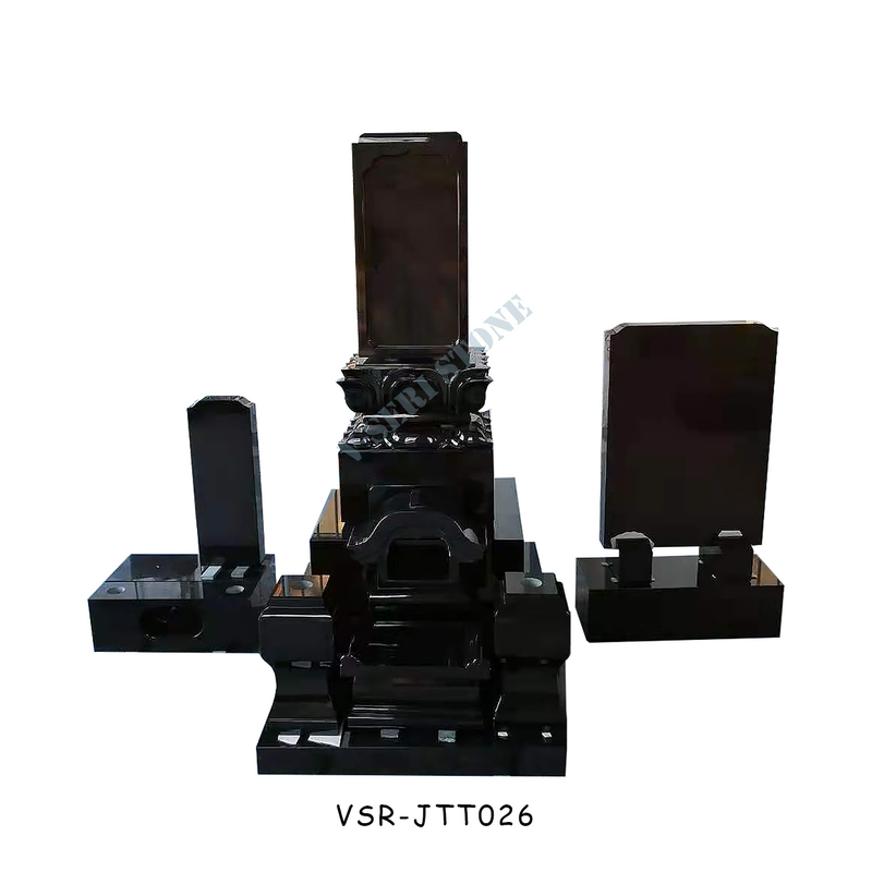 Absolutely Durable Granite Single Monuments Headstones in India Black PTR