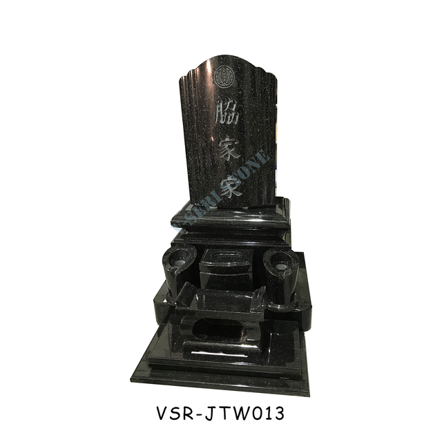 Fine-Quality Japanese Granite Etched Stone Memorial Green Tombstone