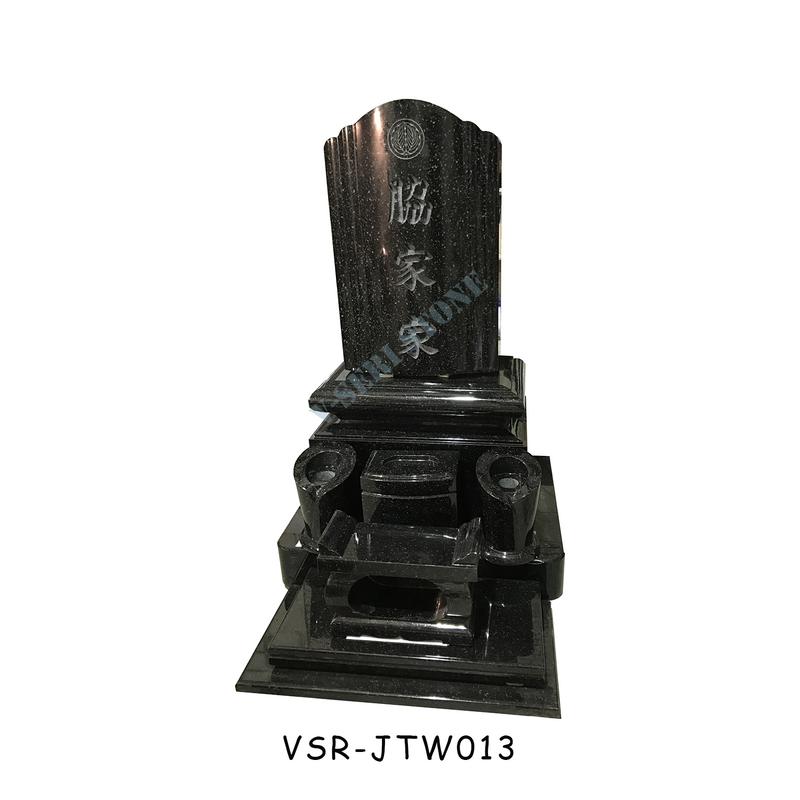 Fine-Quality Japanese Granite Etched Stone Memorial Green Tombstone