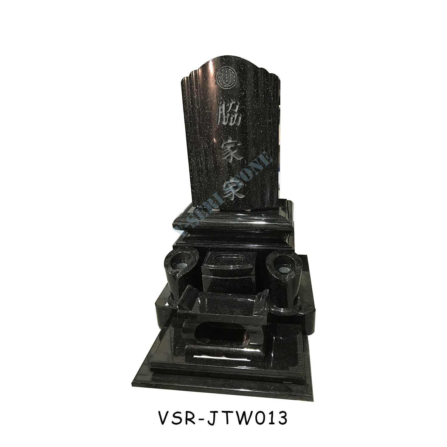 Fine-Quality Japanese Granite Etched Stone Memorial Green Tombstone