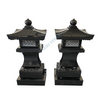 Corner Lanterns in front of Tombstone in Indian Black Granite