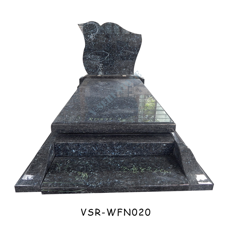 Classical Design Single Green Granite Headstone Monument for Memorials