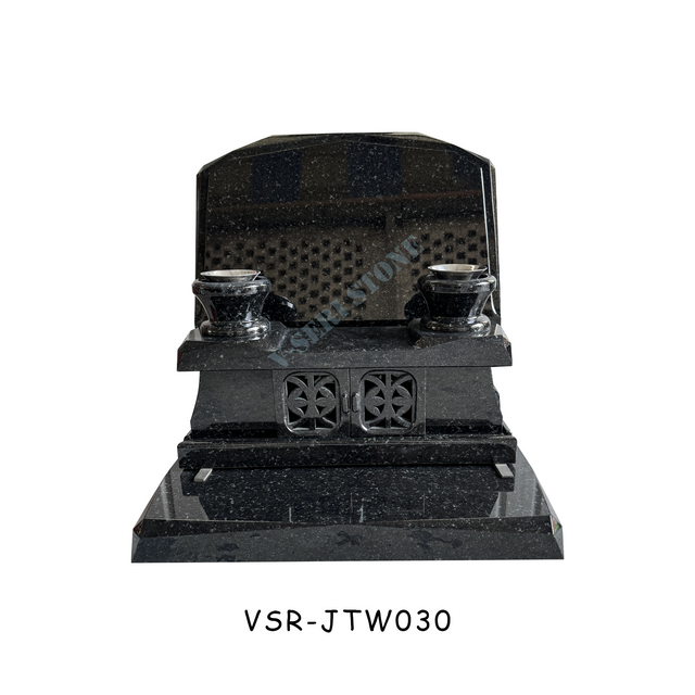 Durable Beveled Headstones Small Headstones in Deep Green Granite for Cremation