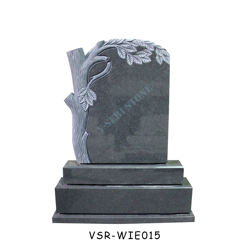 Grey Granite Stone Engraving Tree Shaped Tombstone