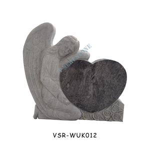 Bahamas Blue Granite Children Tombstone with Angel Holding Heart for Graves