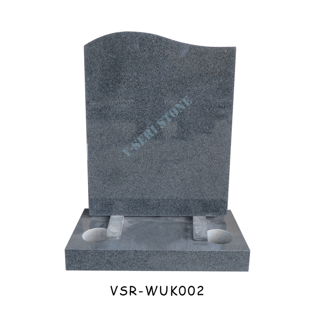 Wave Shape Design Small Stones Single Upright Headstones for Graves in G654 Granite