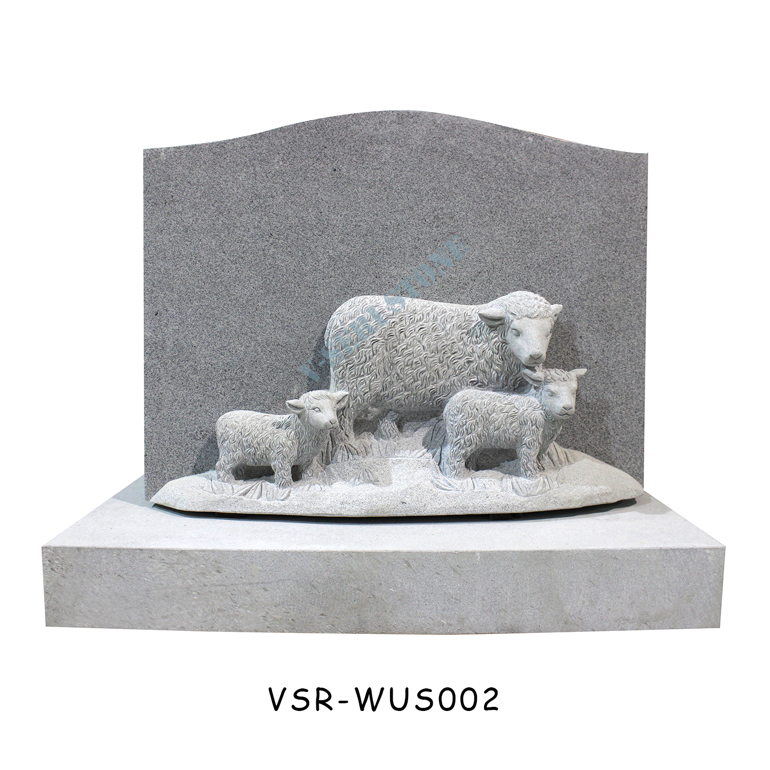 Premium Greystone Granite Tombstone Monuments Featuring Beautiful Sheeps