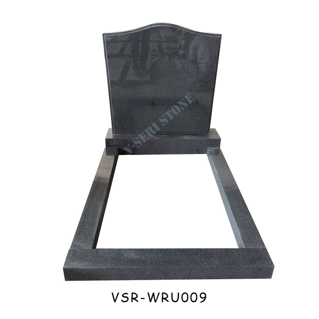 China G654 Granite Monument Wave Shaped Dark Grey Granite Headstone