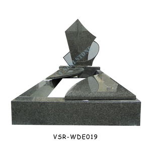 Contemporary Desgn Black Granite Headstone Gravestone for Europe Style 