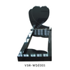 Germany Style China Shanxi Black Granite Monument Memorial with Heart Shape 