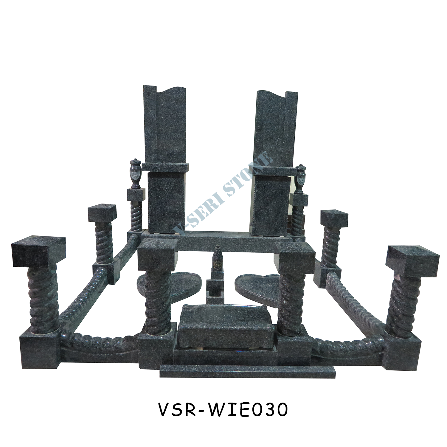 Absoulute Black Granite Tombstone with Intricate and Unique Carvings for Lasting Memorial