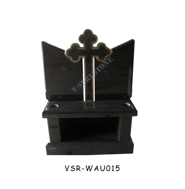 Classical Design Small Upright Black Monument Tombstone with Celtic Cross