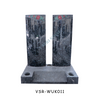 Beautiful Designs Upright Granite Tombstone Funeral Monument with Red Flowers