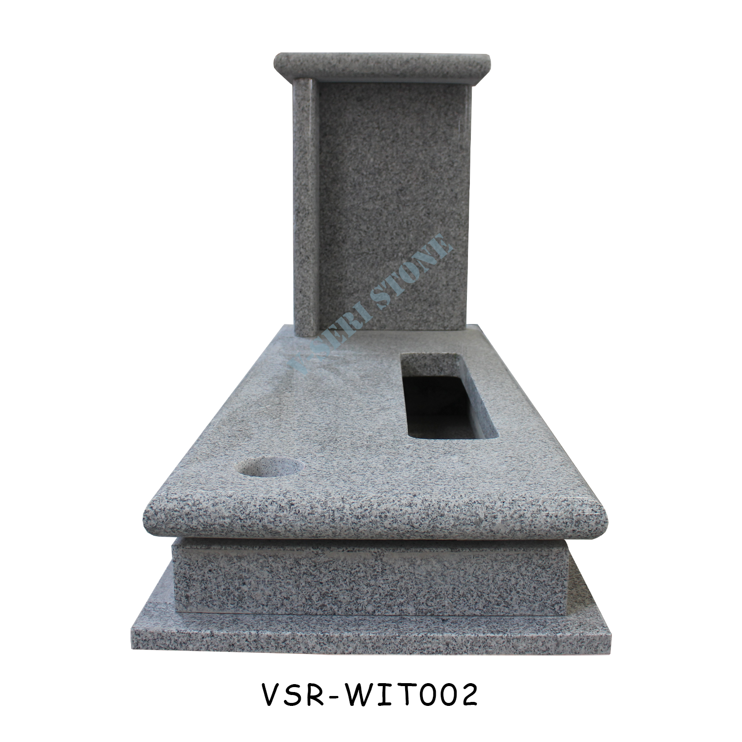 Italian Style China Grey Granite G623 Headstone Monuments with Sample Design