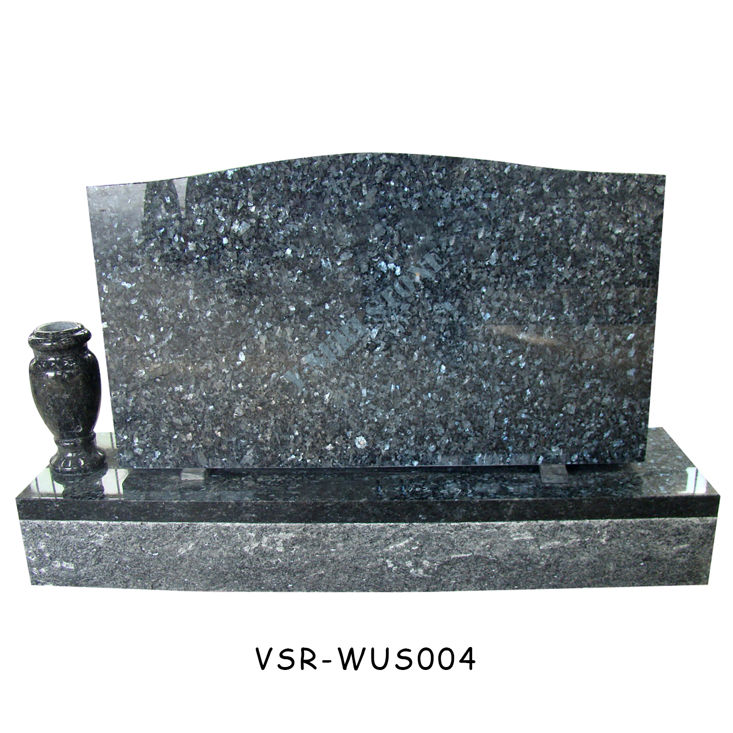 Polished Blue Pearl Granite Memorial American Tombstones with Vase