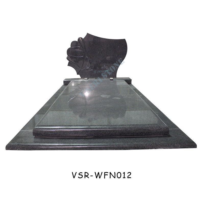 French Style Purple Granite Cemetery Headstone with Artistic Design