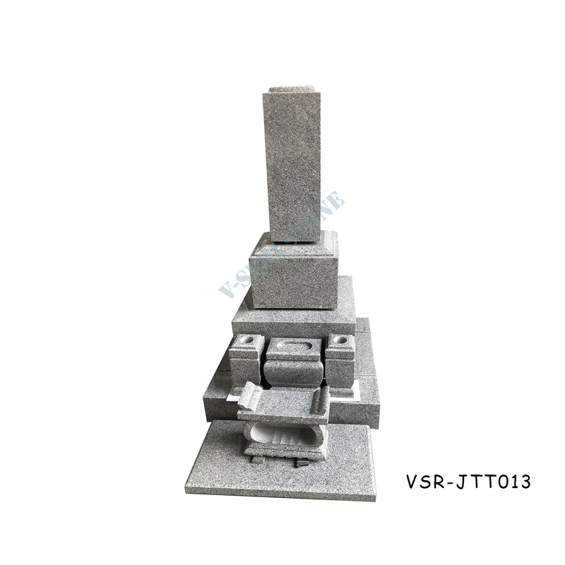 Simple and High Quality Japanese Granite Monuments Grey Tombstones