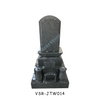 Funeral Polished Grey Granite Headstone Tombstone with Memorial Vases