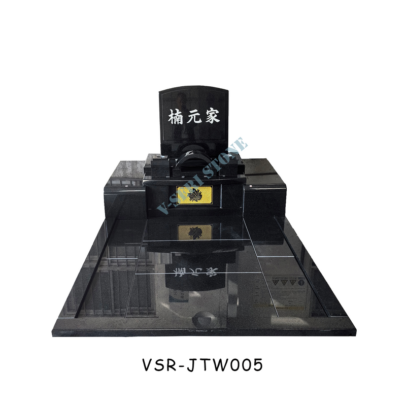 Durable Granite Headstones Monuments with Platinum Craft in India Black YKD
