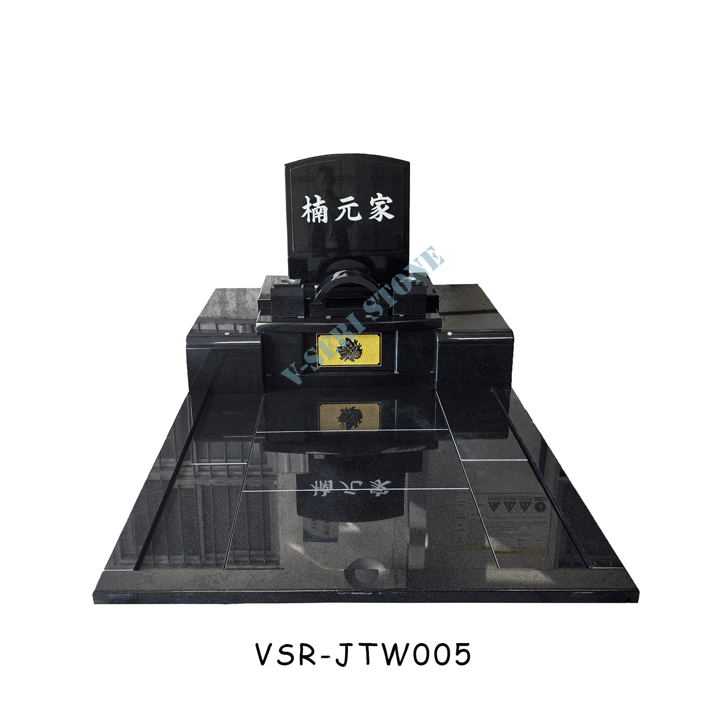 Durable Granite Headstones Monuments with Platinum Craft in India Black YKD