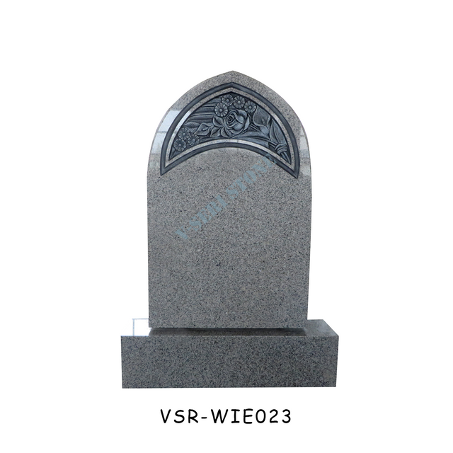 Floral Rose Designs Grey Granite Funeral Monument for Meaningful Memories