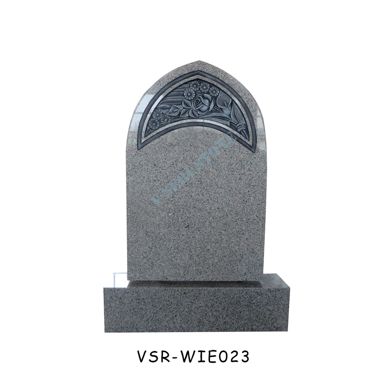Floral Rose Designs Grey Granite Funeral Monument for Meaningful Memories