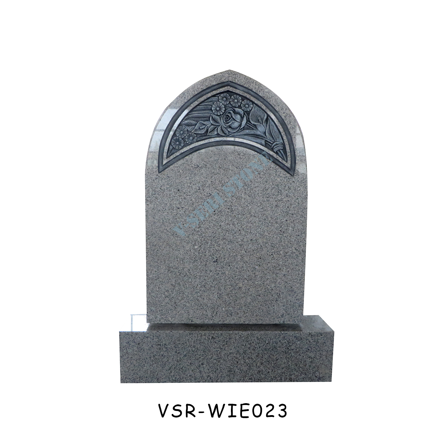Floral Rose Designs Grey Granite Funeral Monument for Meaningful Memories