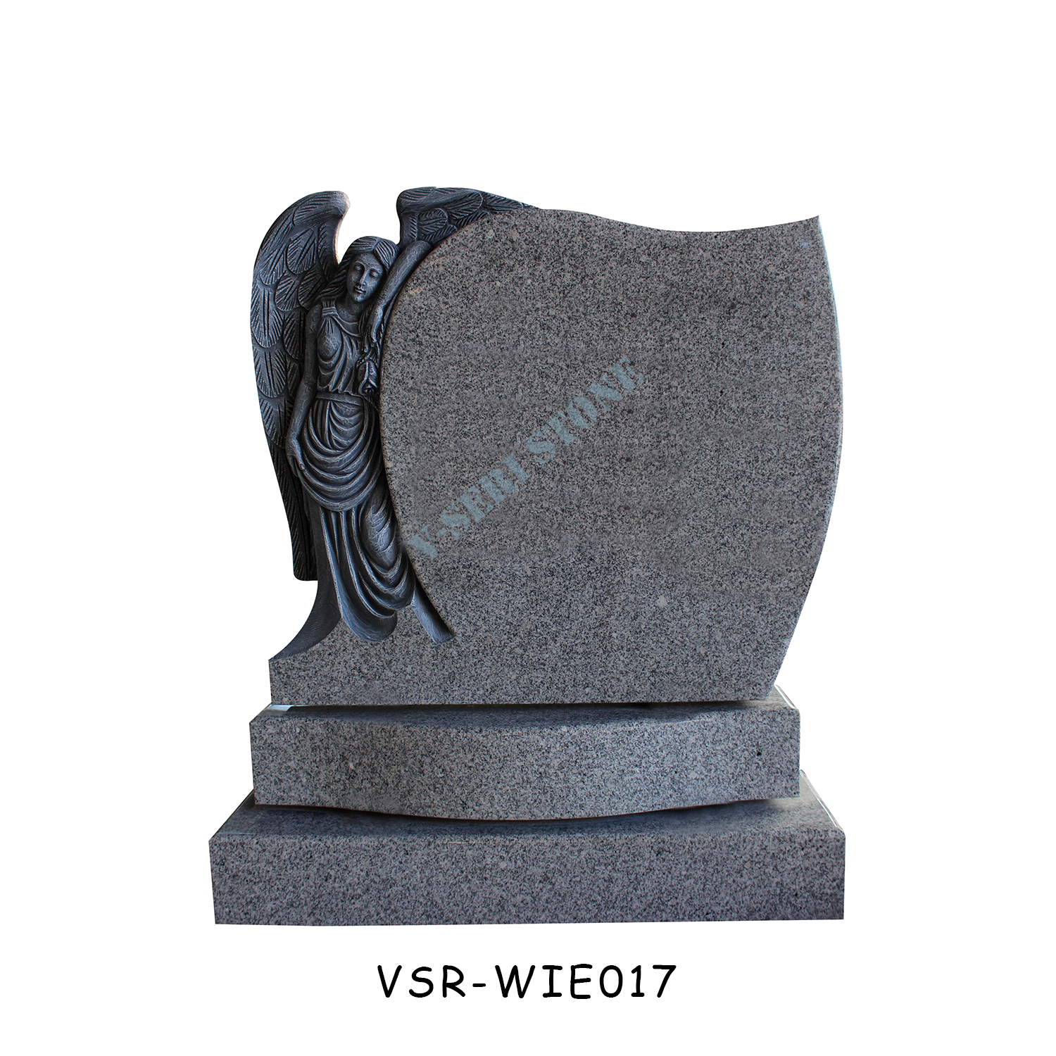 Graceful Granite Tombstone with Angel Figurine in SPI