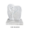 White Granite Gravestones Marble Monuments with Virgin Mary Carved