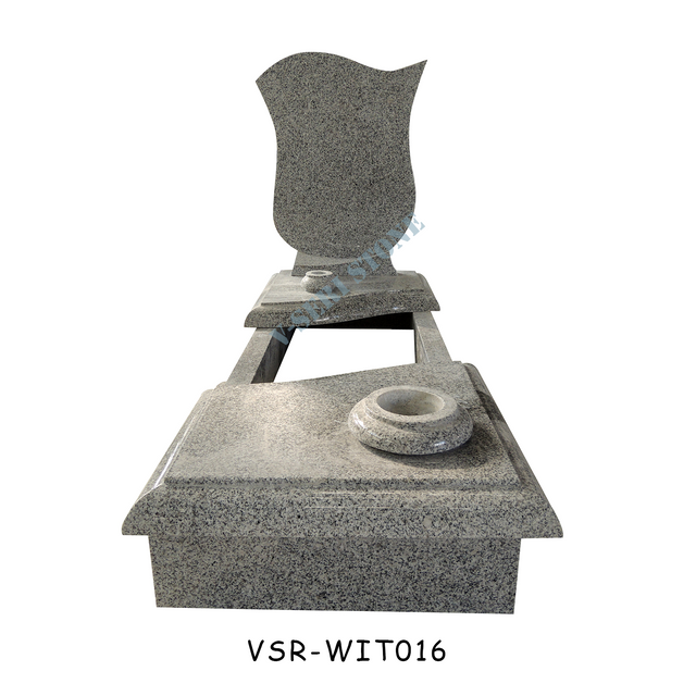 Grave Headstones China Granite G654 Tulip Shape Monument with Vases