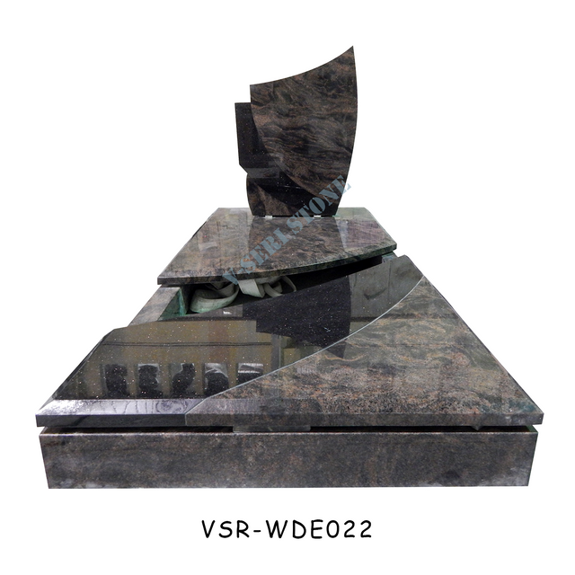 Black and Red Granite Polished Monument Headstones with Fashion Design
