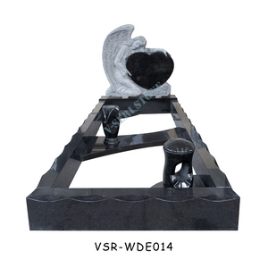 Popular Design Angel Tombstone Heart Shaped Headstones Monuments in Black Galaxy