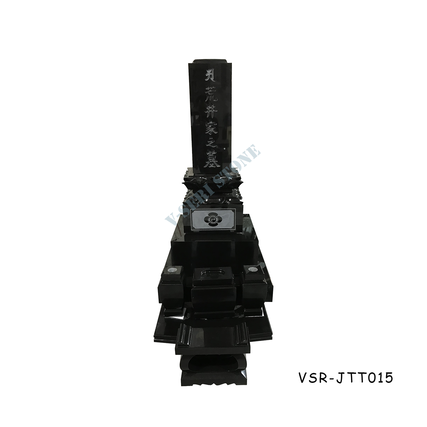 Factory Supply Japanese Stone Headstones Monuments in MU Black for Graves