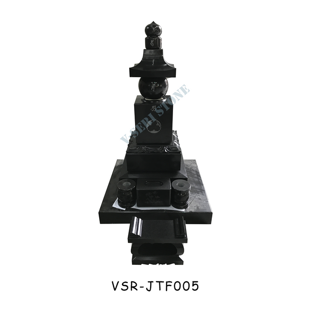 Handcrafted Granite Different Tombstones in Black for Japanese Cultural Significance