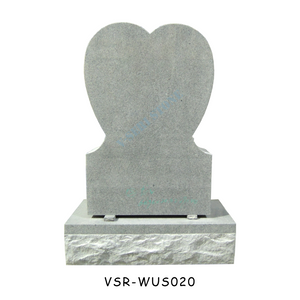 G601 Grey Granite Memorial Stones Single Heart Headstone for Cemetery