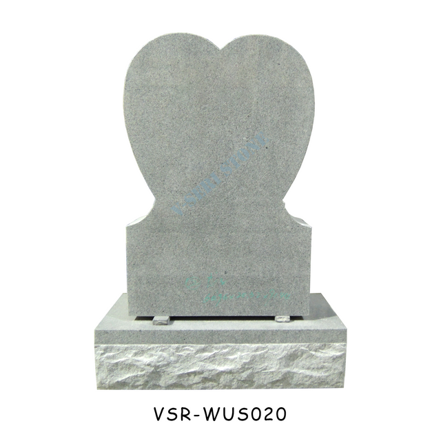 G601 Grey Granite Memorial Stones Single Heart Headstone for Cemetery