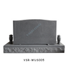 Traditional Upright Headstone American Tombstones with Granite Vases in Grey Granite