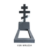 China G654 Dark Grey Granite Cross Memorial Stones Headstone for Russian Market