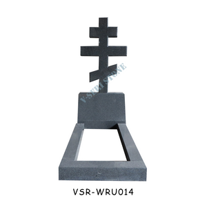 China G654 Dark Grey Granite Cross Memorial Stones Headstone for Russian Market