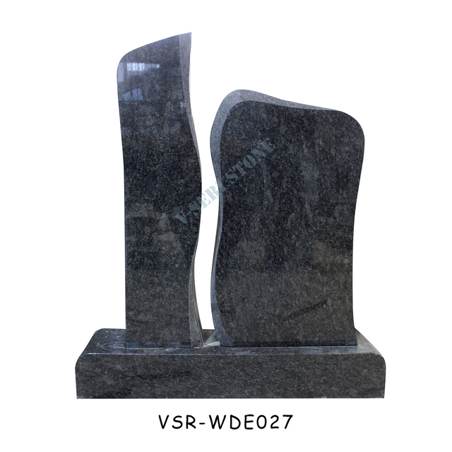 Irregular Shape Monument Memorial Gravestone in Tan Brown Granite