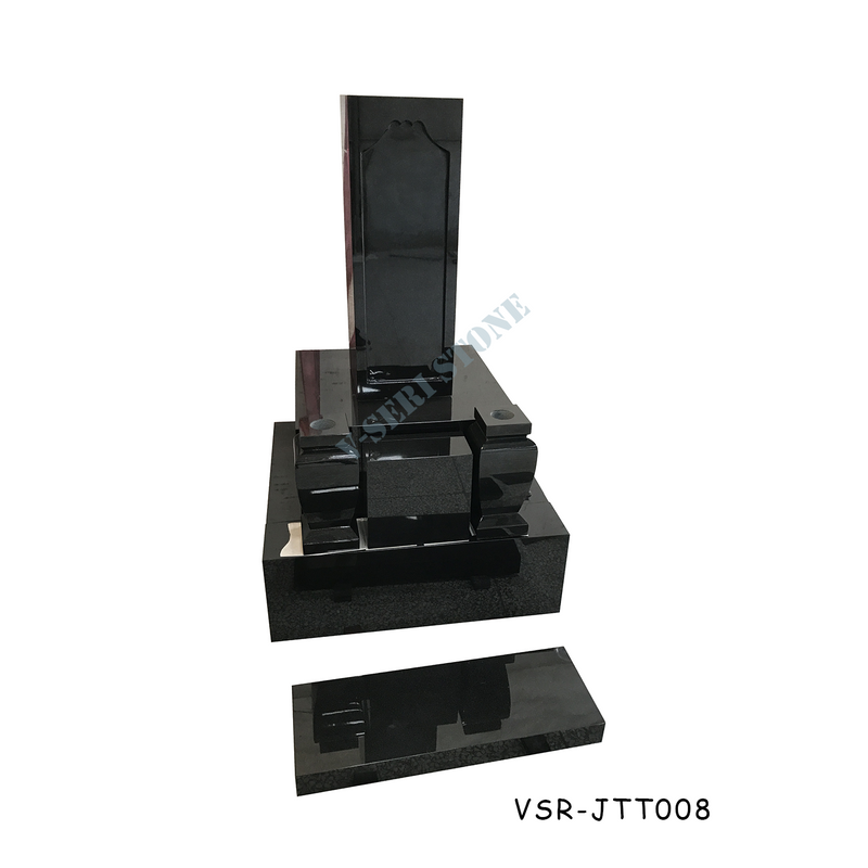 Highly Polished Black Granite Outdoor Waterproof Memorial Headstones in TBK