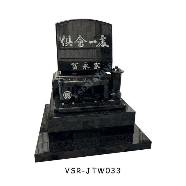 Classic Japanese Grave Stones Green Granite Etched Headstones for Cremation