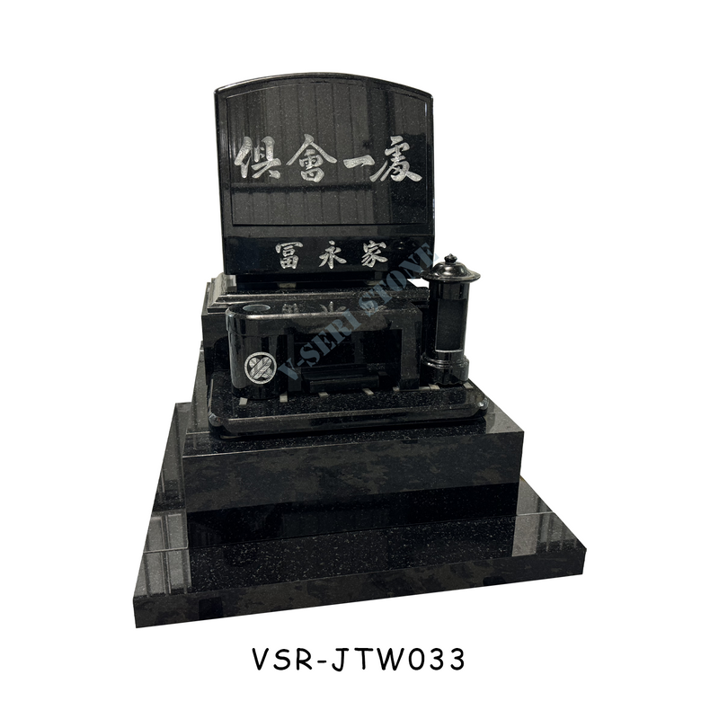 Classic Japanese Grave Stones Green Granite Etched Headstones for Cremation