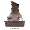 Stunning Multicolor Red Granite Tombstone Memorials with a Pillar and Vases for Lasting Legacy