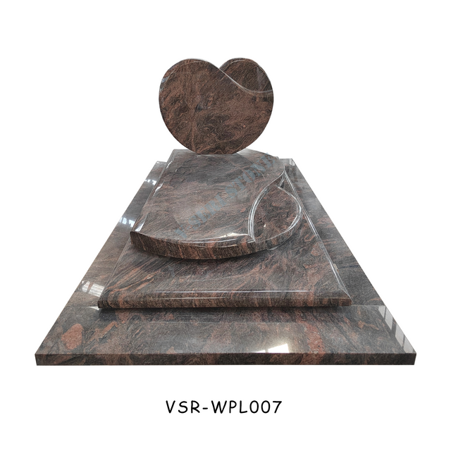 Red Memorial Stone Heart Headstone Gravestone for Gardens