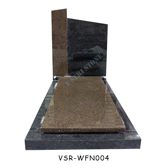 Elegant Two-Tone Polished Granite Memorials Tombstone for Lasting Tributes