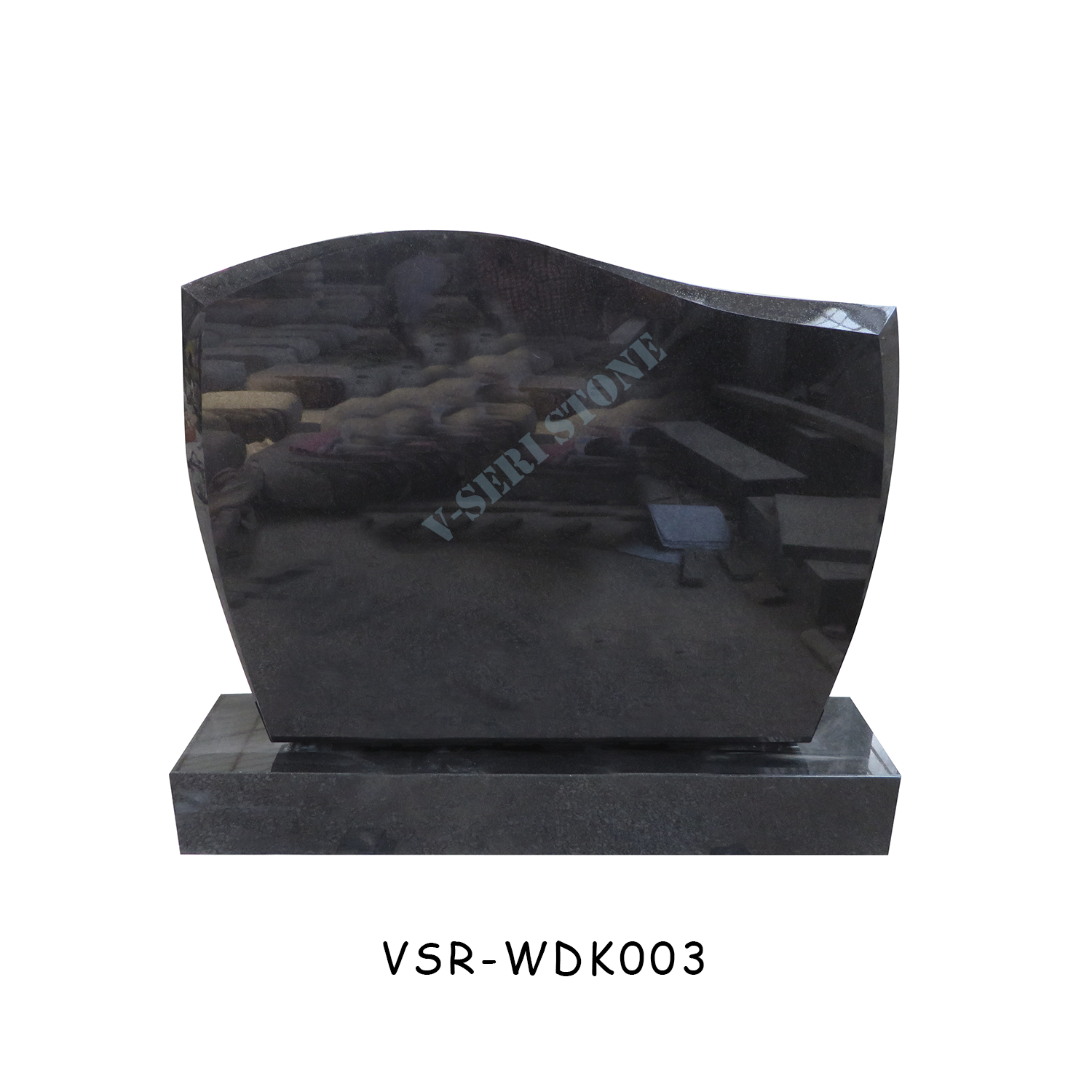 Denmark Style India Black Granite Cemetery Headstones Polished